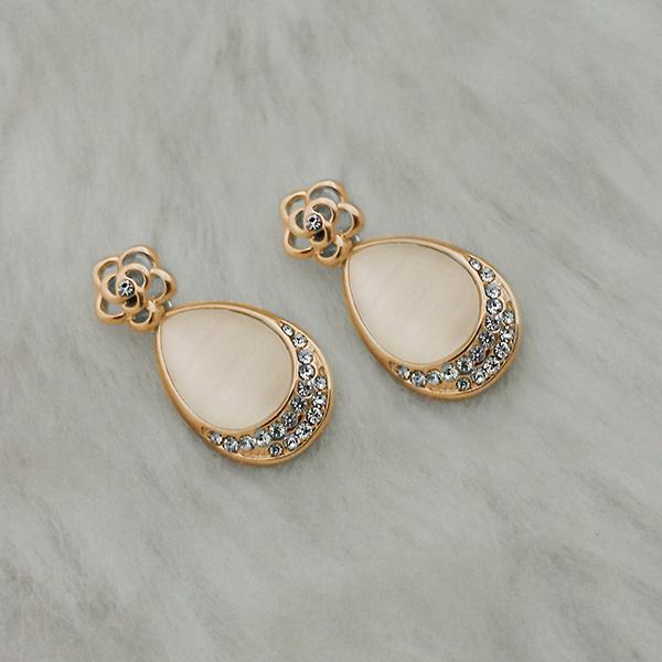 Kriaa Resin Stone Gold Plated Dangler Earrings - 1313617A