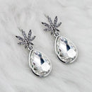 Kriaa White Crystal Stone Rhodium Plated Dangler Earrings - 1313648B
