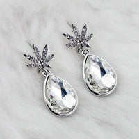 Kriaa White Crystal Stone Rhodium Plated Dangler Earrings - 1313648B