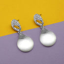 Kriaa Resin And Austrian Stone Silver Plated Dangler Earrings - 1313682
