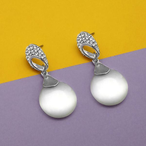 Kriaa Resin And Austrian Stone Silver Plated Dangler Earrings - 1313682