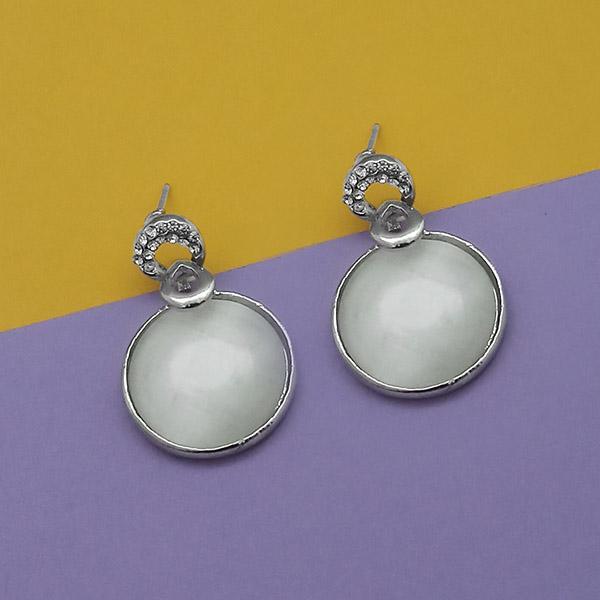 Kriaa Resin And Austrian Stone Silver Plated Dangler Earrings - 1313683