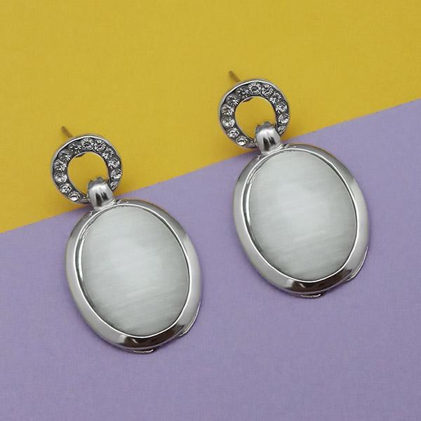 Kriaa Resin And Austrian Stone Silver Plated Dangler Earrings - 1313688