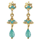 Kriaa Gold Plated Blue Austrian Stone Jhumki Earrings - 1313701B