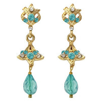 Kriaa Gold Plated Blue Austrian Stone Jhumki Earrings - 1313701B
