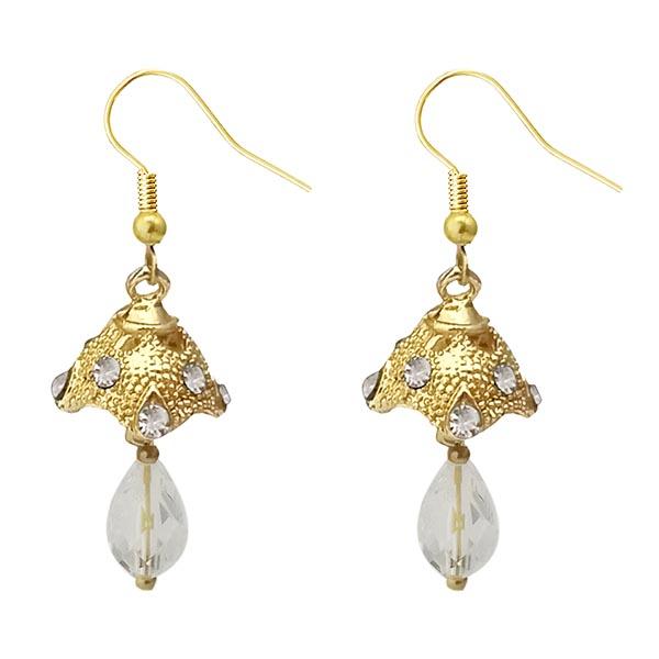 Kriaa Austrian Stone White Gold Plated Jhumki Earrings - 1313708E