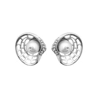 Kriaa Austrian Stone Pearl Silver Plated Stud Earrings - 1313802