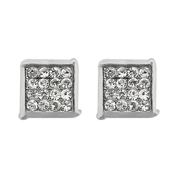 Kriaa Austrian Stone Silver Plated Pack Of 6 Stud Earrings