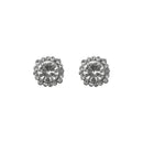 Kriaa Austrian Stone Silver Plated Stud Earrings - 1313807