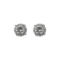 Kriaa Austrian Stone Silver Plated Stud Earrings - 1313807