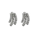 Kriaa Austrian Stone Silver Plated Stud Earrings - 1313821