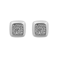 Kriaa Austrian Stone Silver Plated Stud Earrings - 1313822