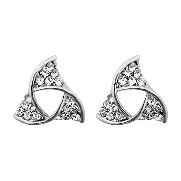 Kriaa Austrian Stone Silver Plated Stud Earrings - 1313825