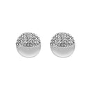 Kriaa Austrian Stone Silver Plated Stud Earrings - 1313836