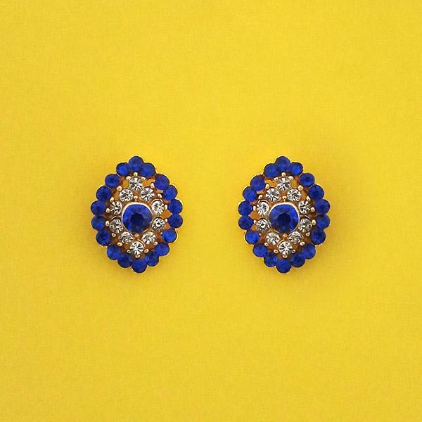 Kriaa Blue Austrian Stone Gold Plated Stud Earrings - 1313852E