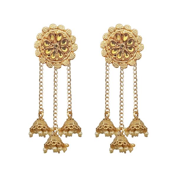 Kriaa Gold Plated  Stone Beads Dangler Earrings - 1313901