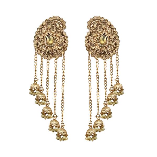 Kriaa Gold Plated  Stone Beads Dangler Earrings - 1313902