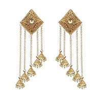 Kriaa Gold Plated  Stone Beads Dangler Earrings - 1313905