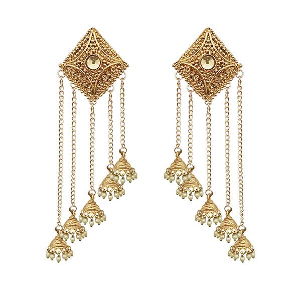 Kriaa Gold Plated  Stone Beads Dangler Earrings - 1313905