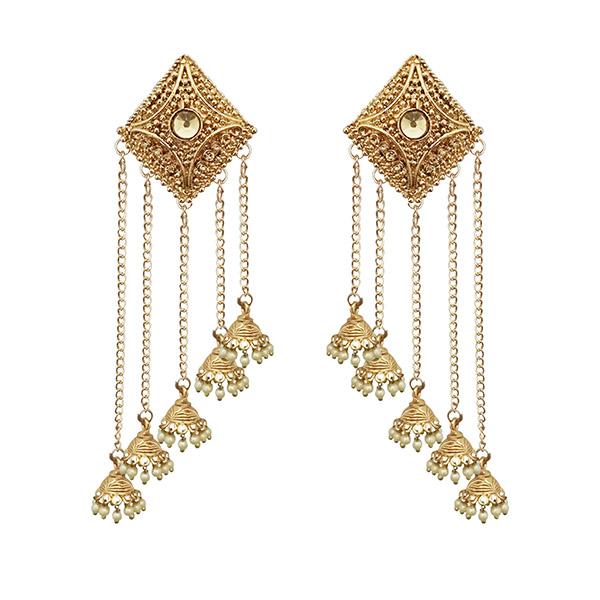 Kriaa Gold Plated  Stone Beads Dangler Earrings - 1313905