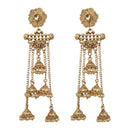 Kriaa Gold Plated  Stone Beads Dangler Earrings - 1313906