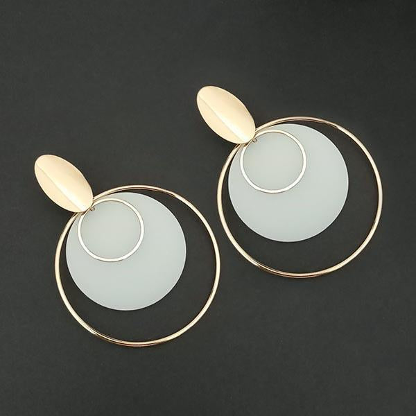 Urthn White Acrylic Dangler Earrings - 1314002