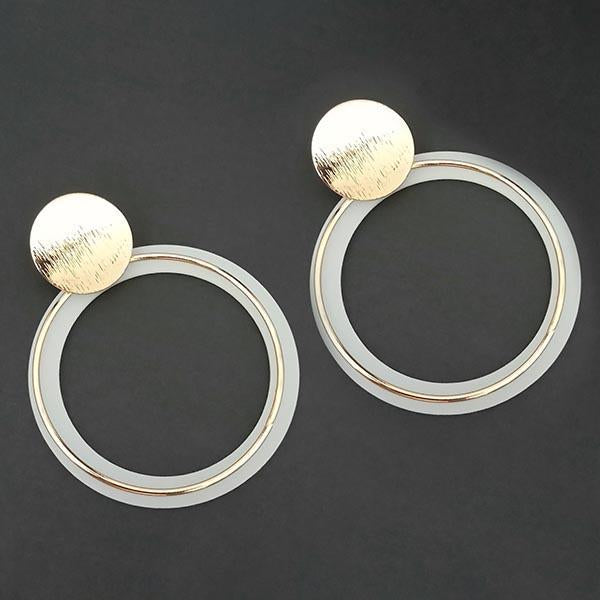 Urthn White Acrylic Dangler Earrings - 1314003