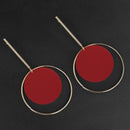 Urthn Red Acrylic Dangler Earrings - 1314004C