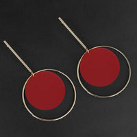 Urthn Red Acrylic Dangler Earrings - 1314004C