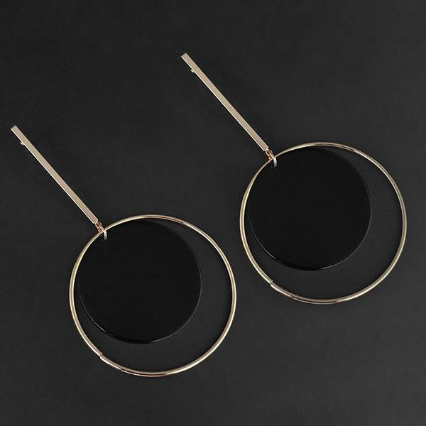 Urthn Black Acrylic Dangler Earrings - 1314004D