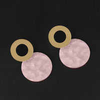 Urthn Pink Acrylic Dangler Earrings - 1314005B
