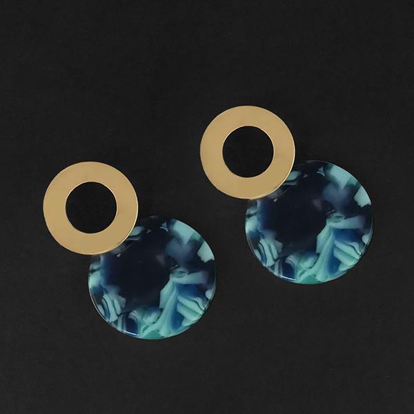 Urthn Blue Acrylic Dangler Earrings - 1314005C