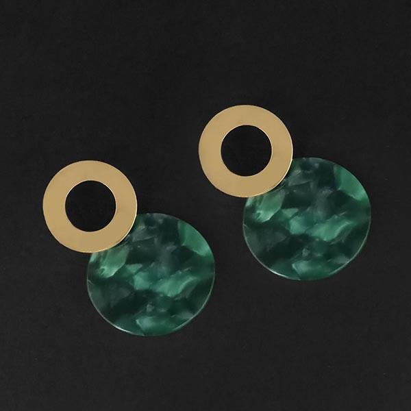 Urthn Green Acrylic Dangler Earrings - 1314005D