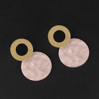 Urthn Pink Acrylic Dangler Earrings - 1314005E