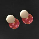 Urthn Red Acrylic Dangler Earrings - 1314006B