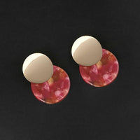 Urthn Red Acrylic Dangler Earrings - 1314006B