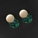 Urthn Green Acrylic Dangler Earrings - 1314006E
