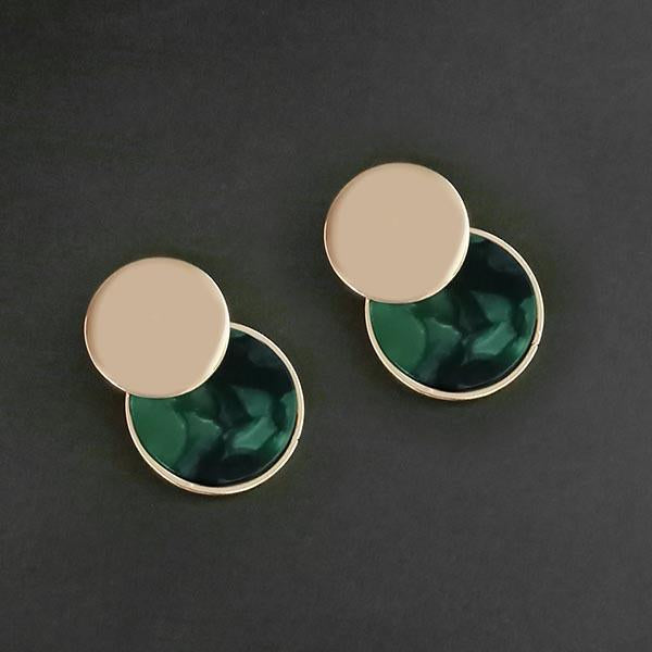 Urthn Green Acrylic Dangler Earrings - 1314007E