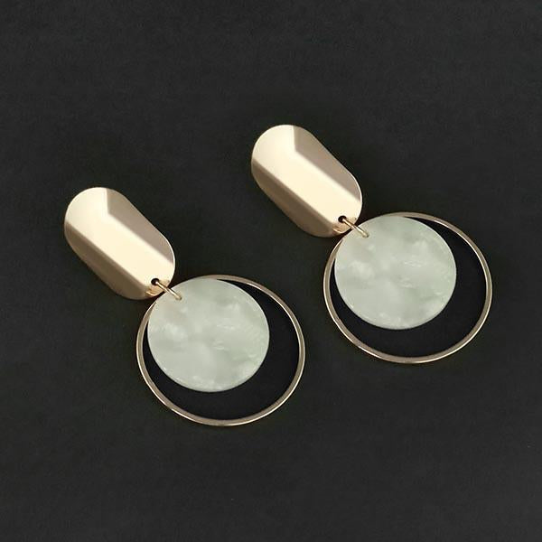 Urthn White Acrylic Dangler Earrings - 1314008A