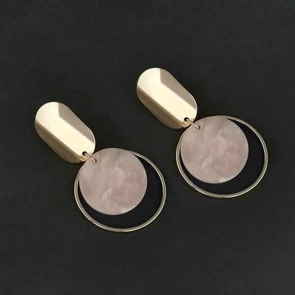 Urthn Pink Acrylic Dangler Earrings - 1314008C