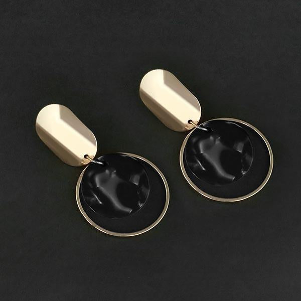 Urthn Black Acrylic Dangler Earrings - 1314008D