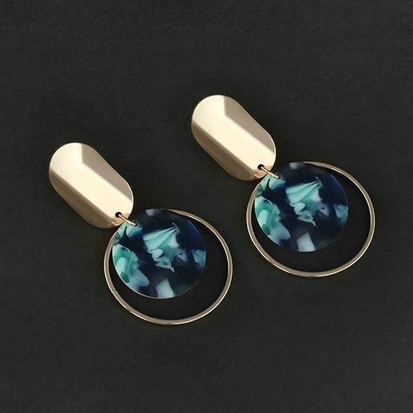 Urthn Blue Acrylic Dangler Earrings - 1314008F