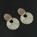 Urthn White Acrylic Dangler Earrings - 1314009A