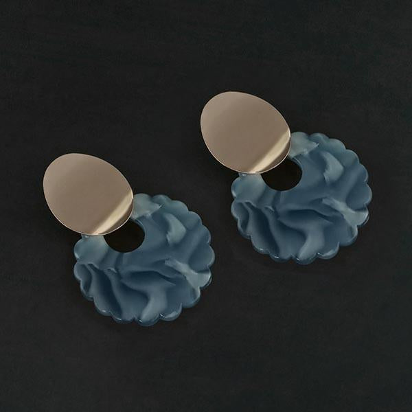 Urthn Blue Acrylic Dangler Earrings - 1314009C