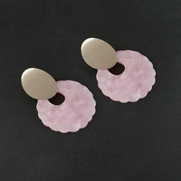 Urthn Pink Acrylic Dangler Earrings - 1314009F