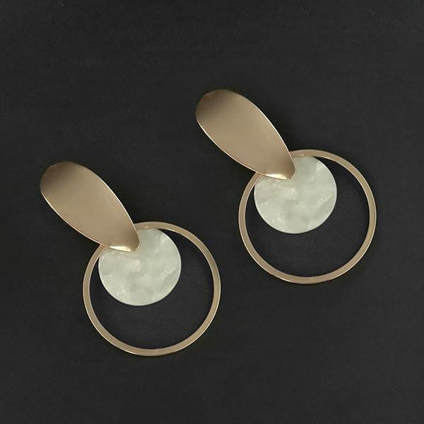 Urthn White Acrylic Dangler Earrings - 1314010A