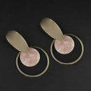 Urthn Pink Acrylic Dangler Earrings - 1314010B