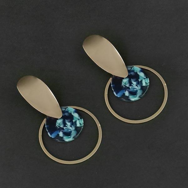 Urthn Blue Acrylic Dangler Earrings - 1314010C