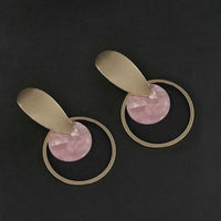 Urthn Pink Acrylic Dangler Earrings - 1314010D