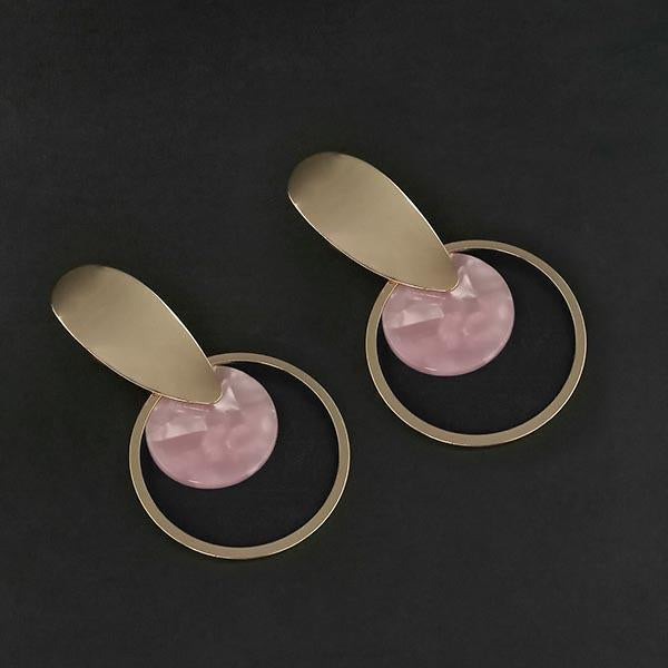Urthn Pink Acrylic Dangler Earrings - 1314010D